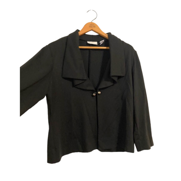 Black Flare Blazer - Chico's Loose Collar Blazer - Size 2 - Picture 2 of 6